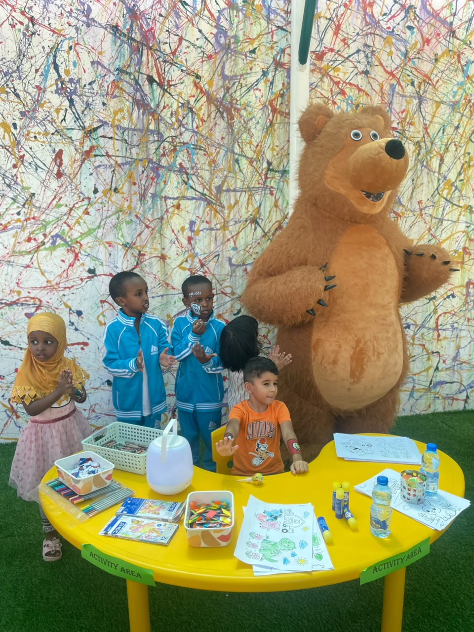 Fun day with our friendly bear mascot
